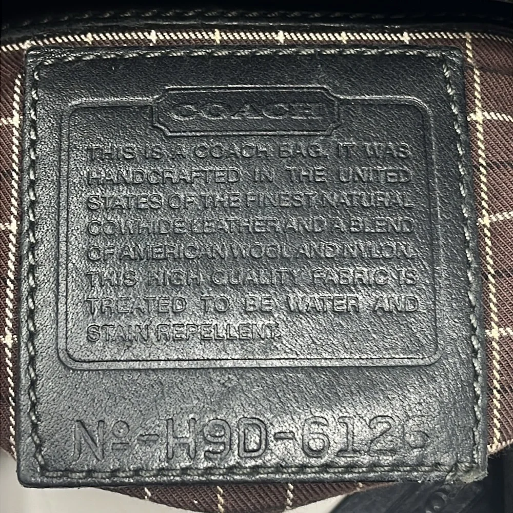 VINTAGE COACH BLEEKER TOTE HERRINGBONE TWEED BLACK LEATHER MADE IN USA 1999 - Picture 16 of 17